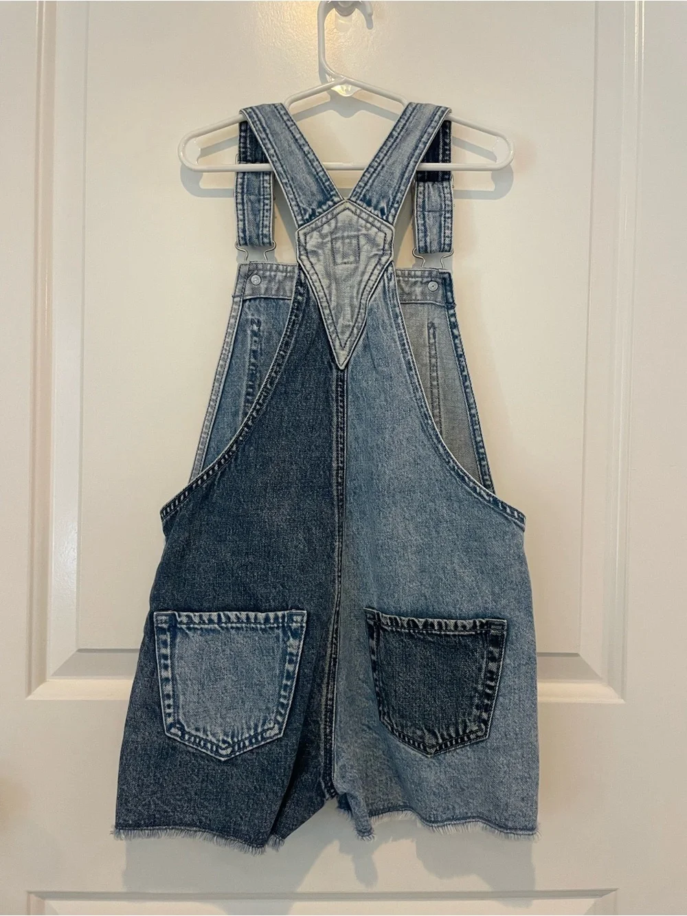 GAP Kids Four-Tone Denim Short Overalls - Blue